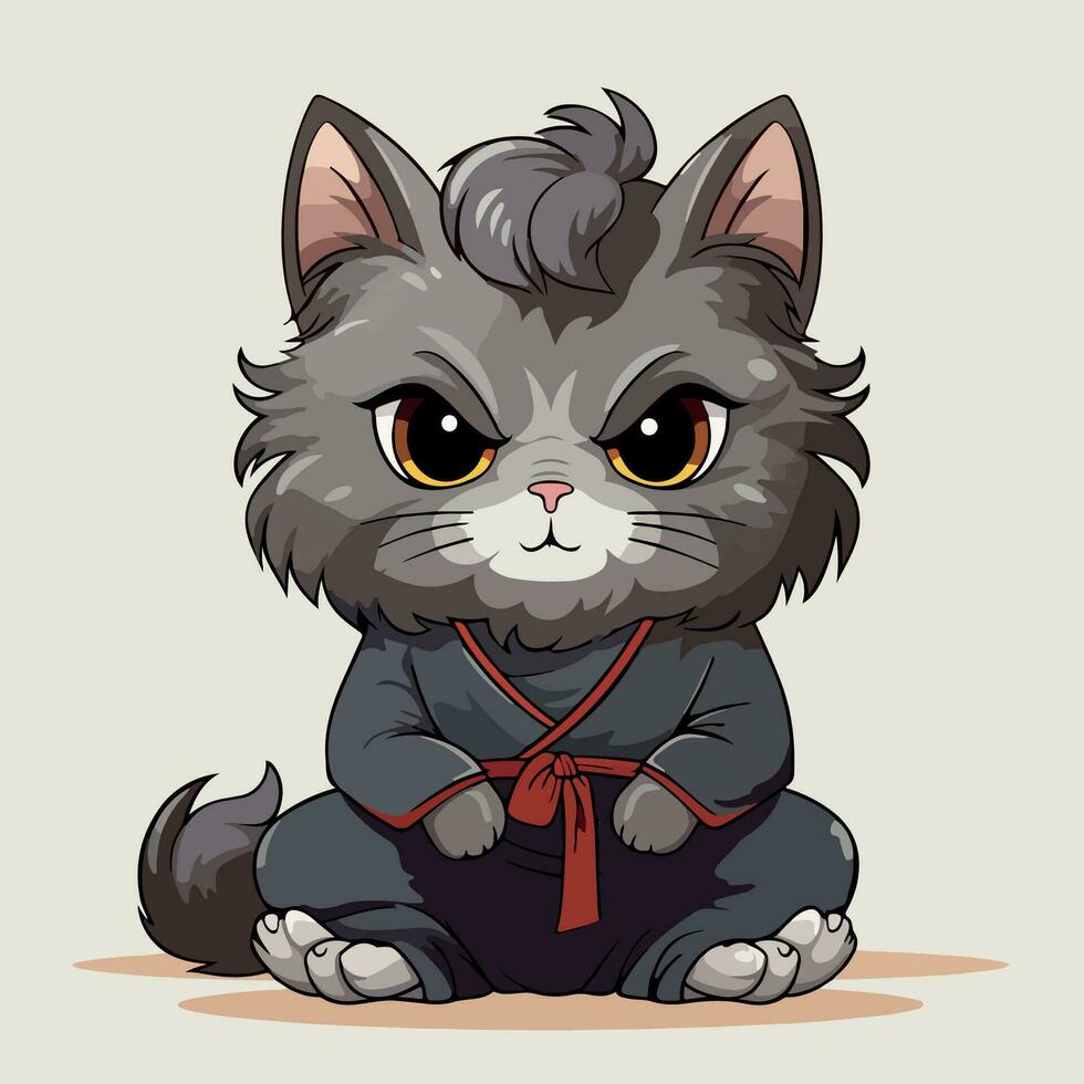 ilustração do fofa gato kawaii chibi estilo desenho animado personagens vetor isolado