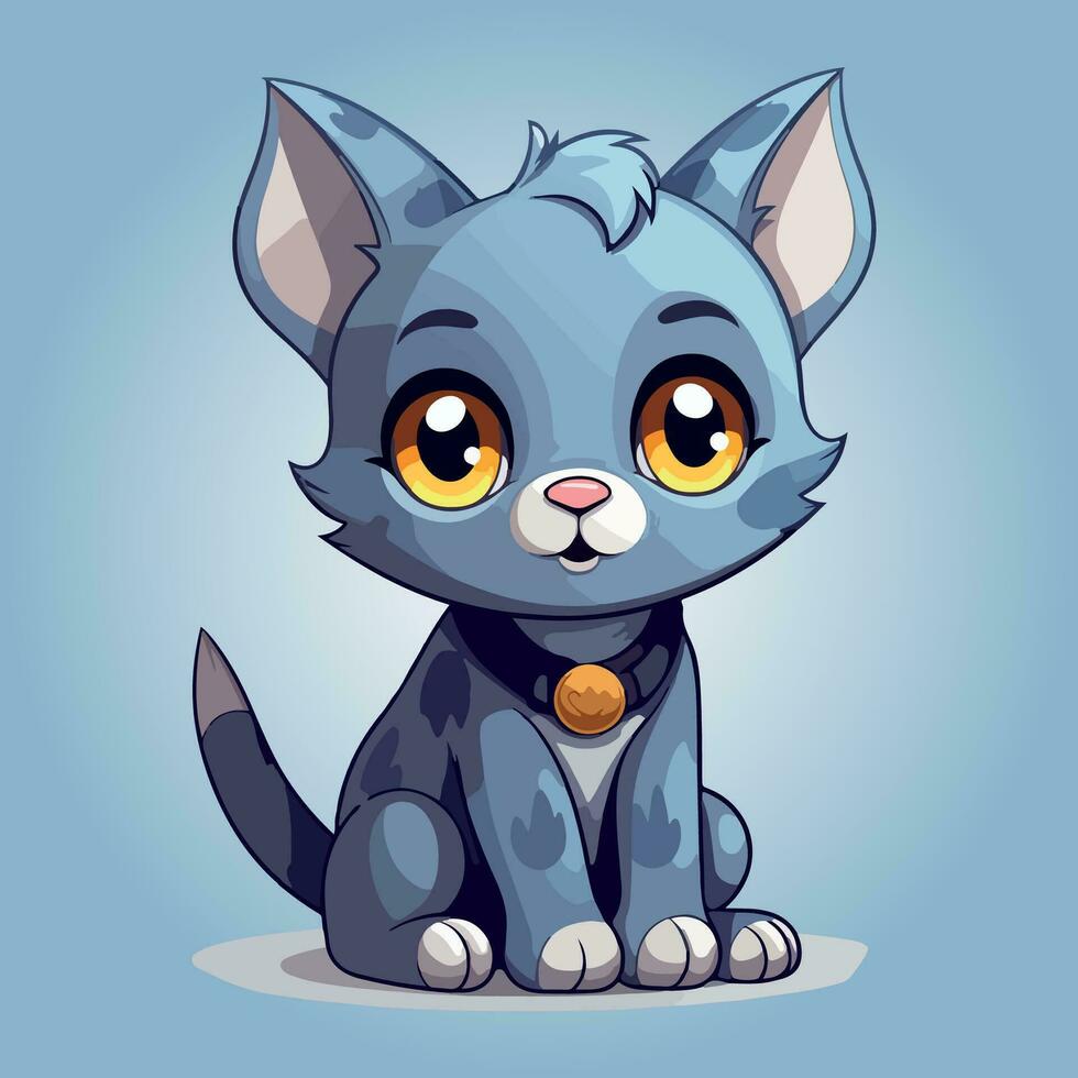 kawaii fofa gato desenho animado personagens vetor isolado ilustração