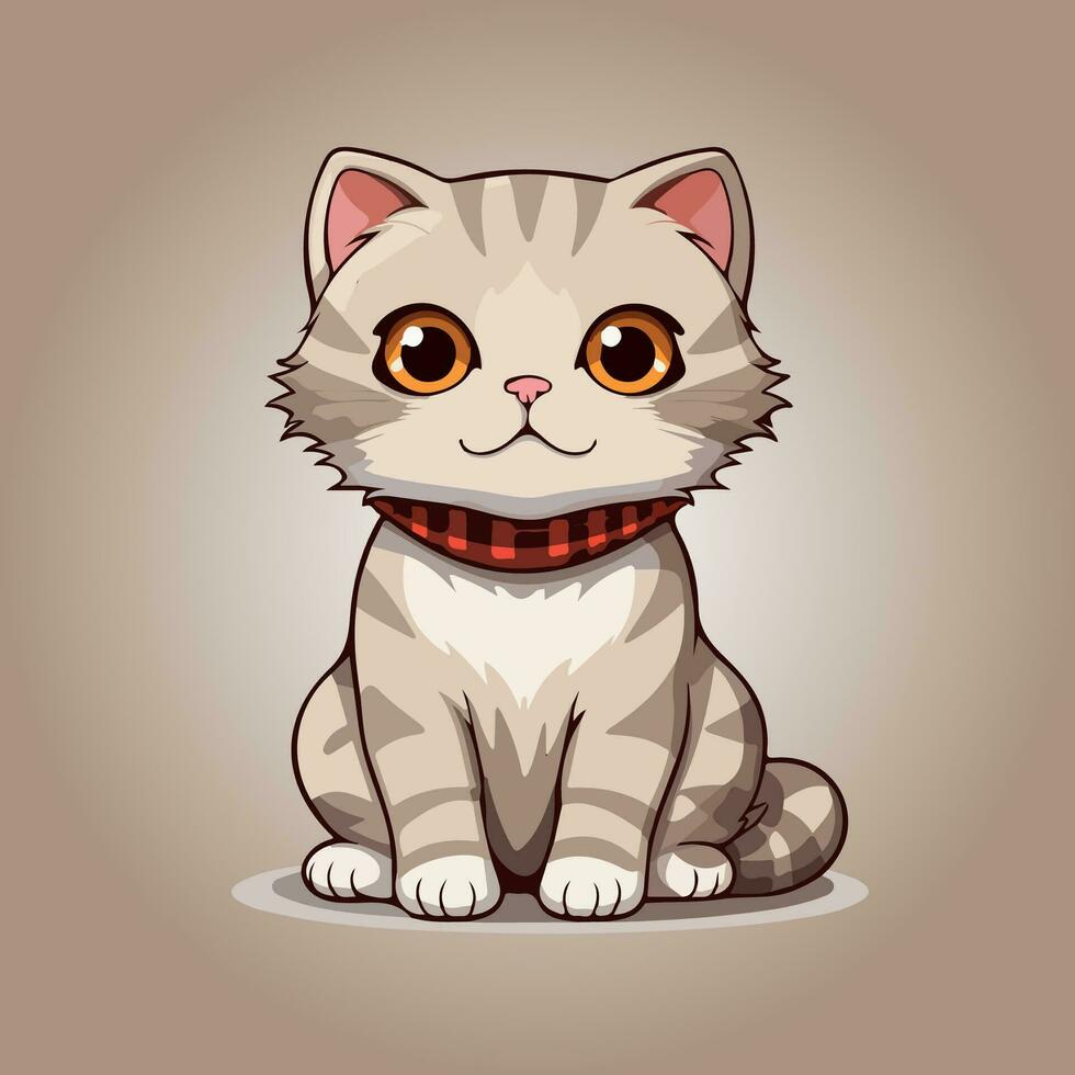 kawaii fofa gato desenho animado personagens vetor isolado ilustração