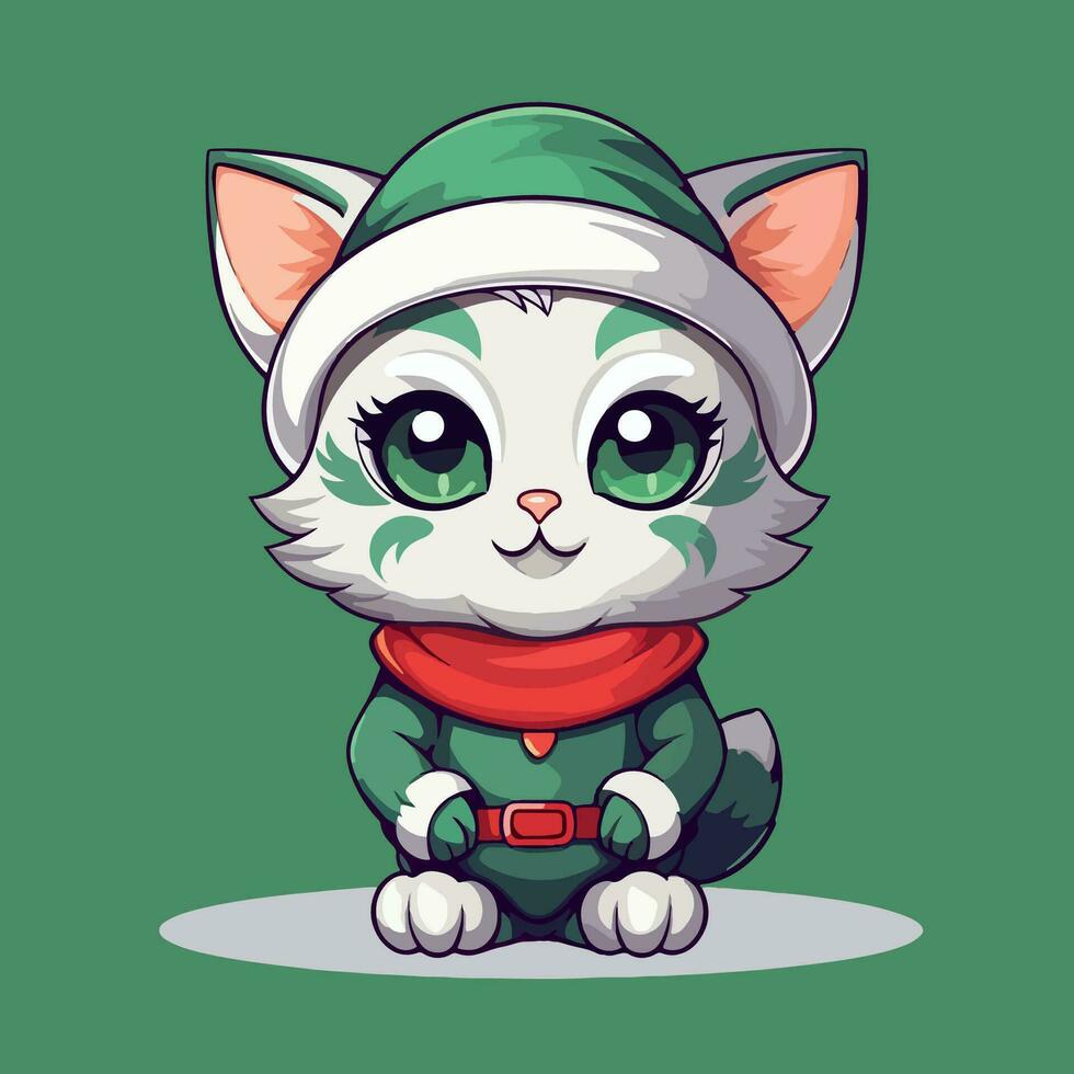 ilustração do fofa gato kawaii chibi estilo desenho animado personagens vetor isolado