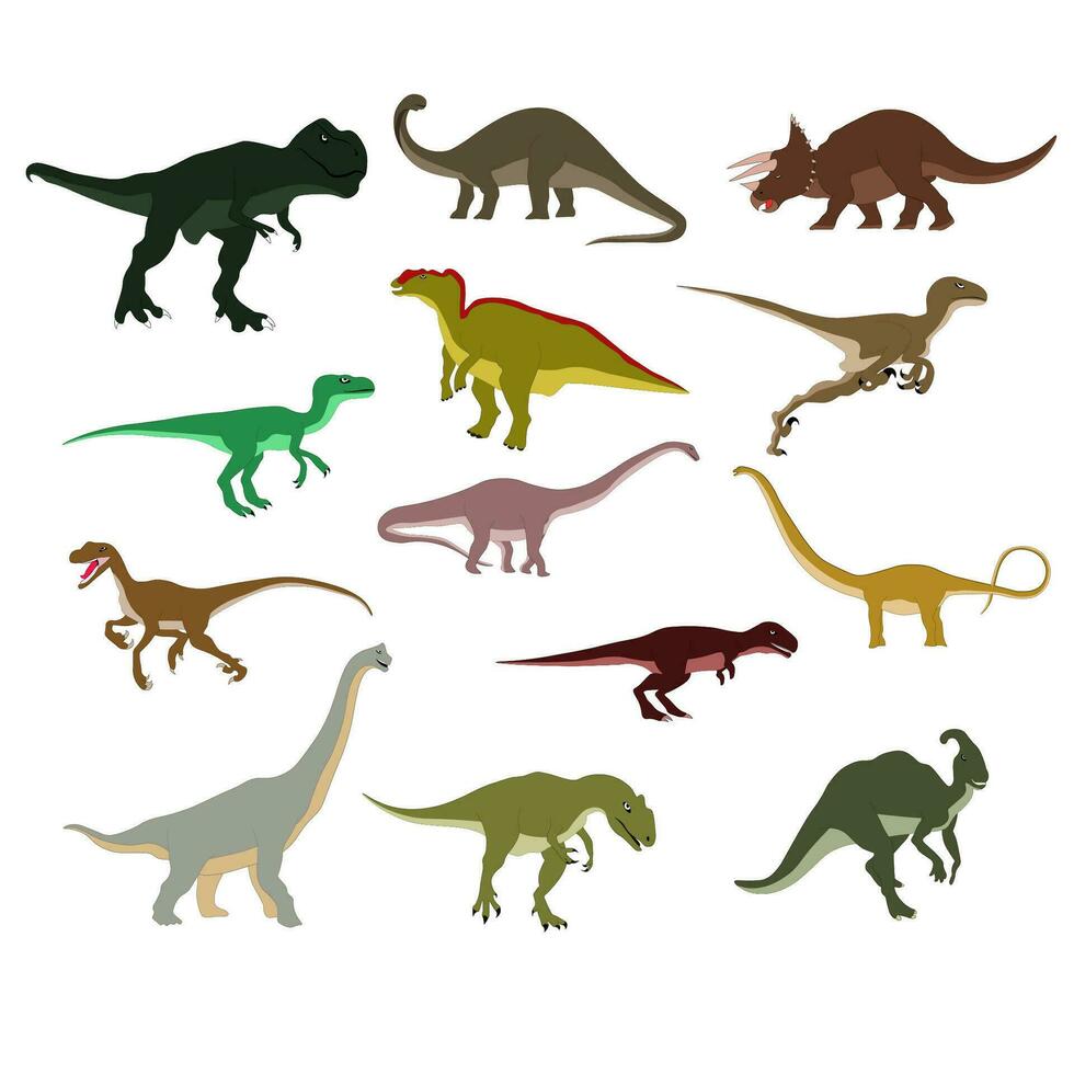 dinossauro desenho animado personagem elemento vetor, ícone elementos ilustração vetor