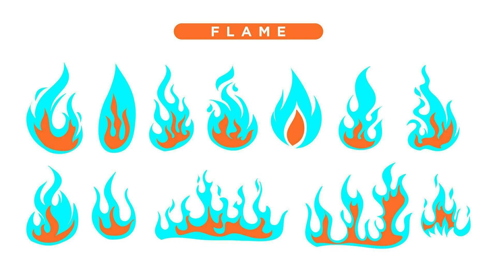 Vetores de Chamas De Fogo Queimando Ícones Desenho Animado Isolado