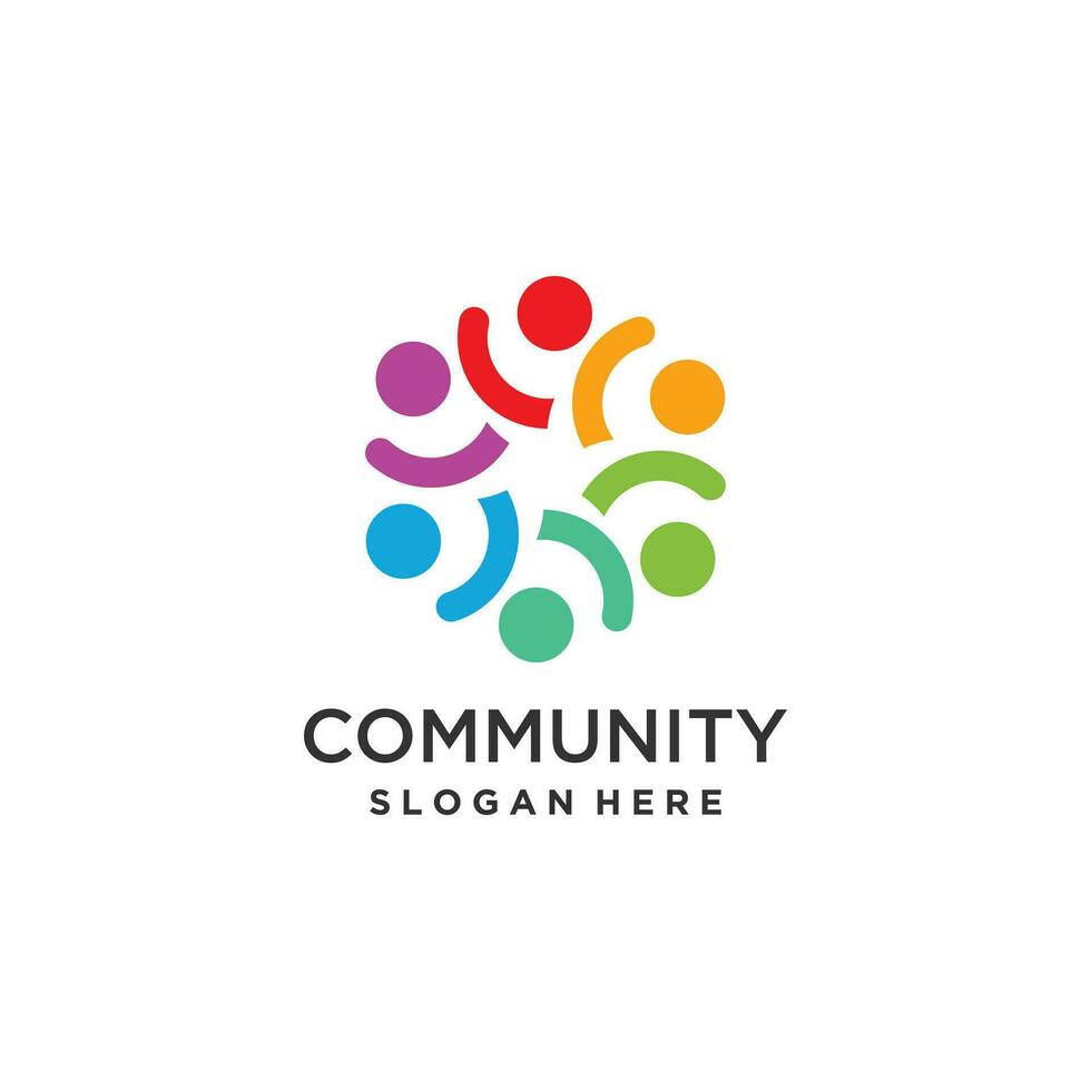 comunidade logotipo Projeto com moderno criativo idéia vetor