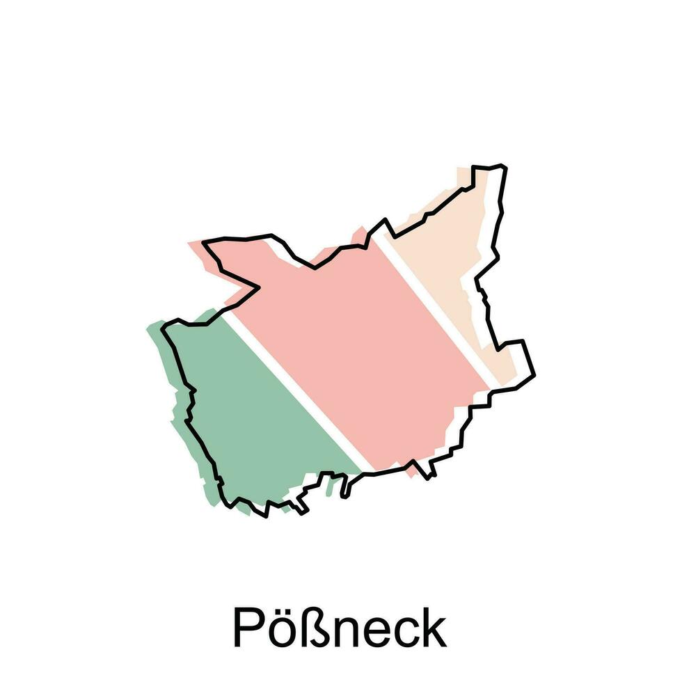 pobnech cidade mapa ilustração. simplificado mapa do Alemanha país vetor Projeto modelo