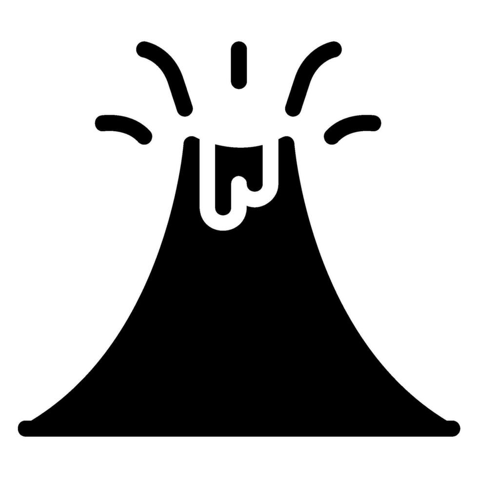 ícone de glifo de vulcão vetor