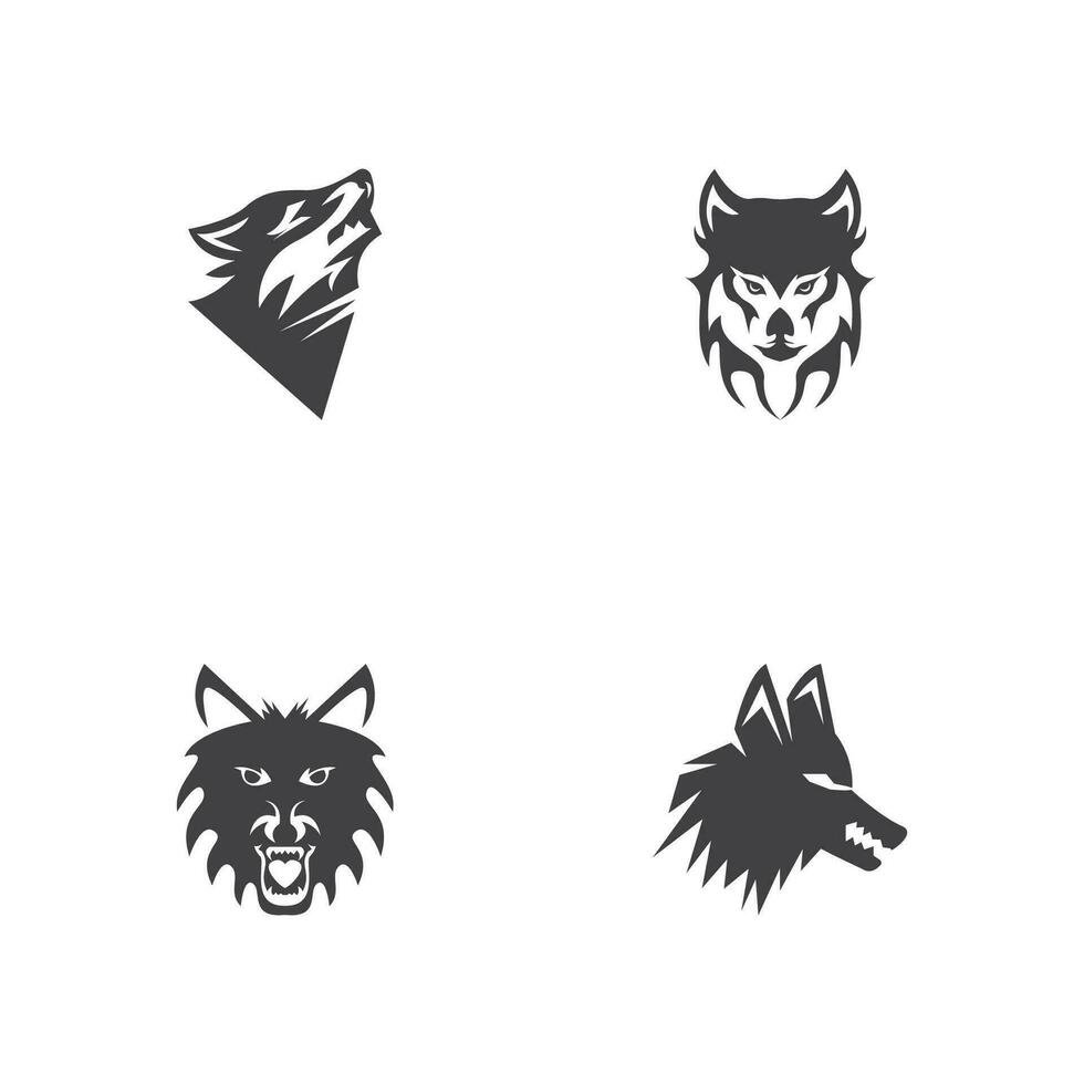 Lobo silhueta ícone e símbolo vetor modelo ilustração