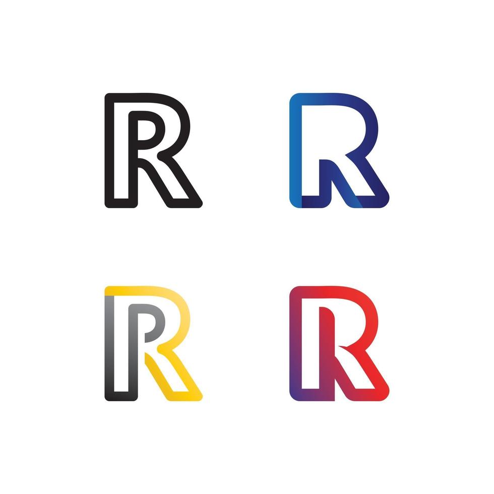 Fonte de ícone de ilustração de vetor de seta letra r para negócios e empresas