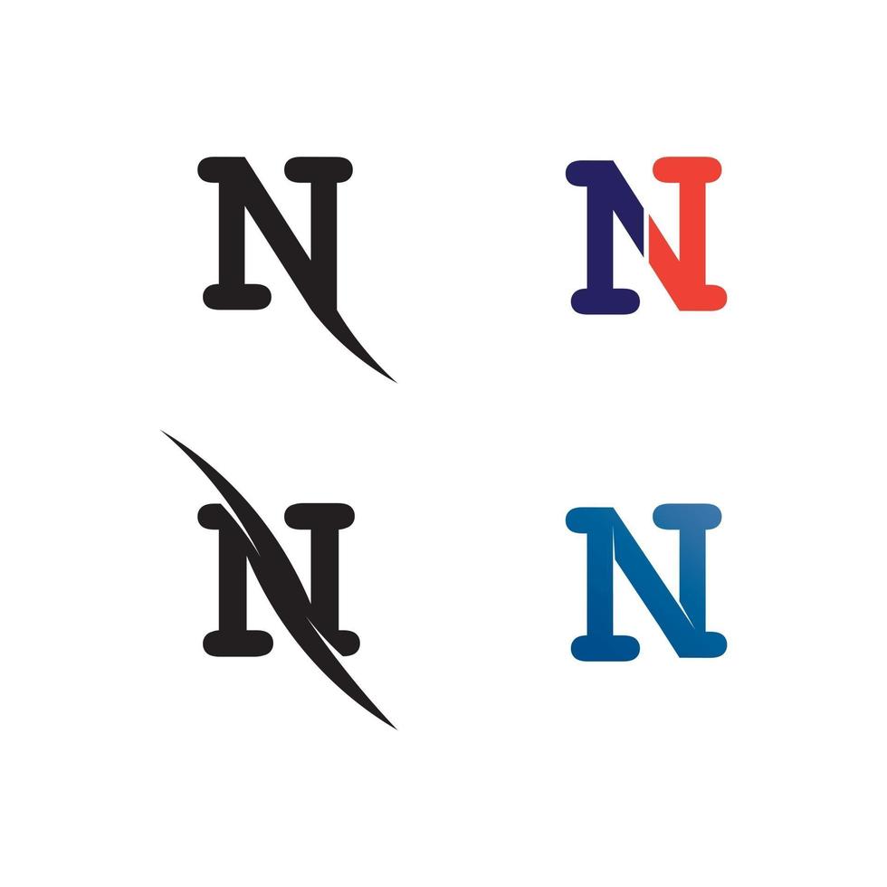 Fonte do modelo de logotipo de letra n para negócios e identidade vetor