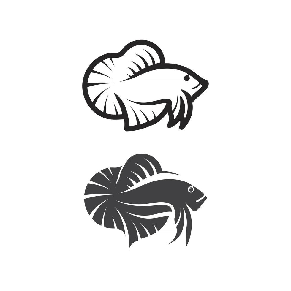 peixe animal aquático logo beta peixe desenho vetorial e ilustração vetor