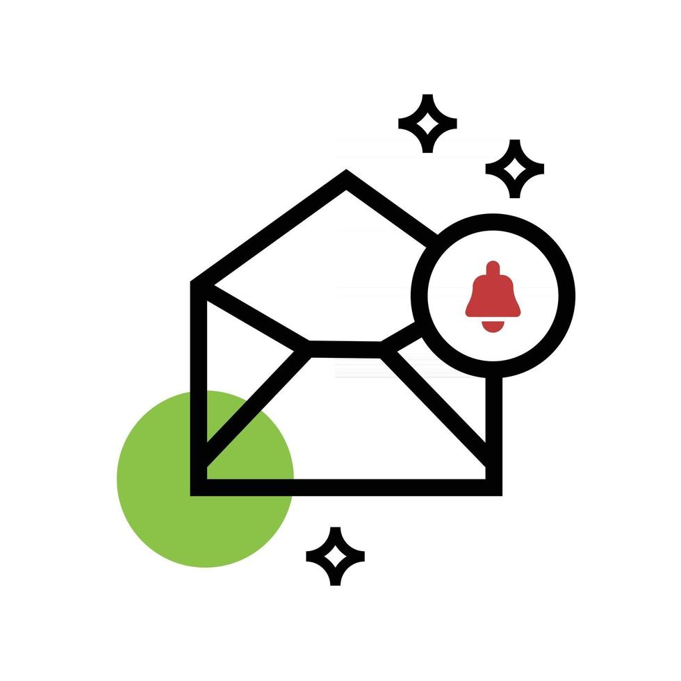 ilustração de design de vetor de ícone de mensagem de notificação móvel