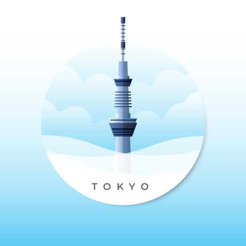 Ilustração em vetor Tokyo Skytree Tower