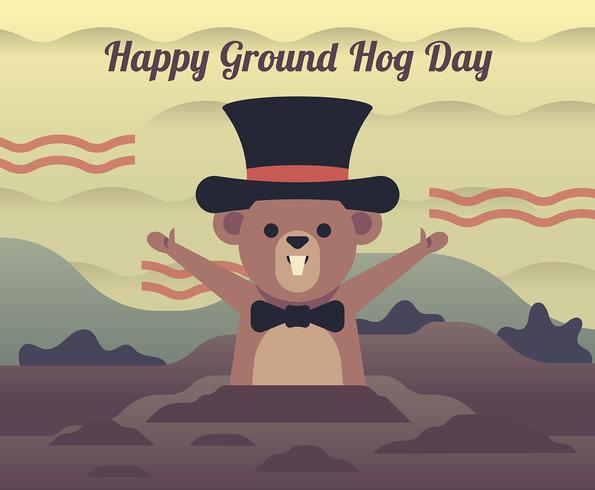 Ilustração do dia Ground Hog vetor