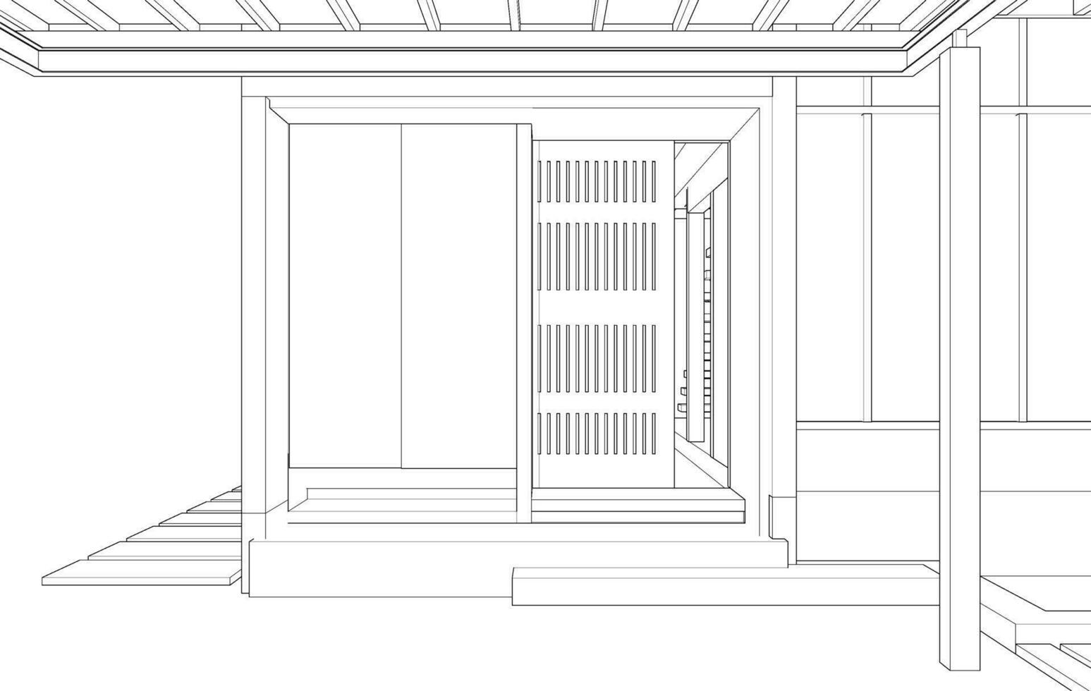 3d ilustração do residencial projeto vetor