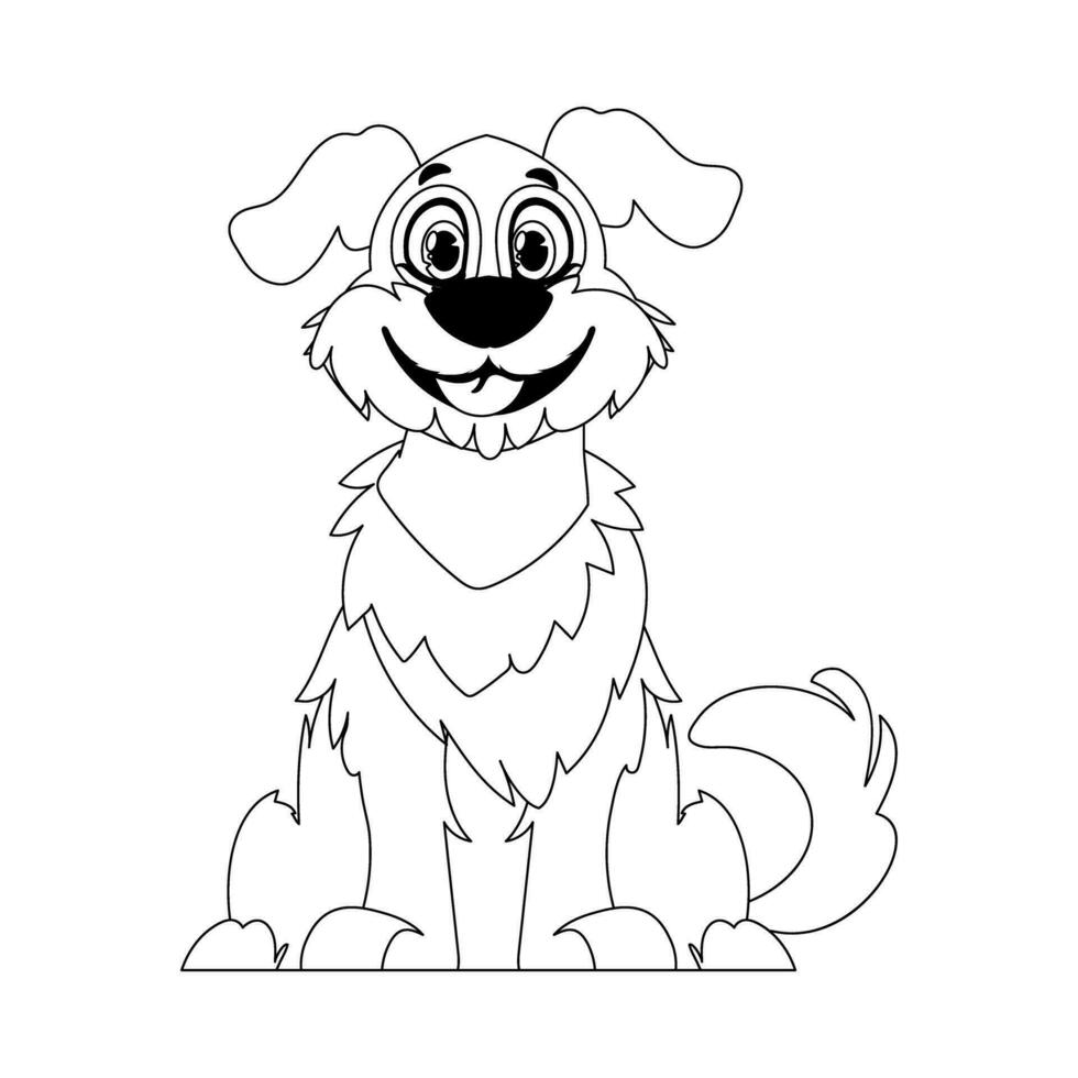 habilmente cachorro dentro uma encorajar forma, extraordinário para crianças coloração livros. desenho animado estilo, vetor ilustração