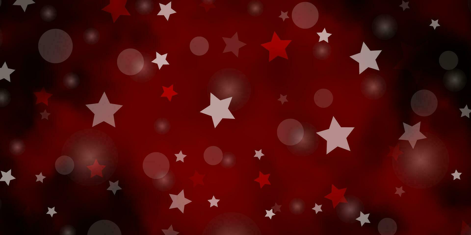 layout de vetor vermelho escuro com círculos, estrelas.