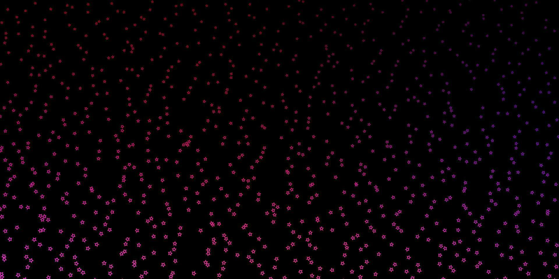 textura vector roxo escuro, rosa com belas estrelas.