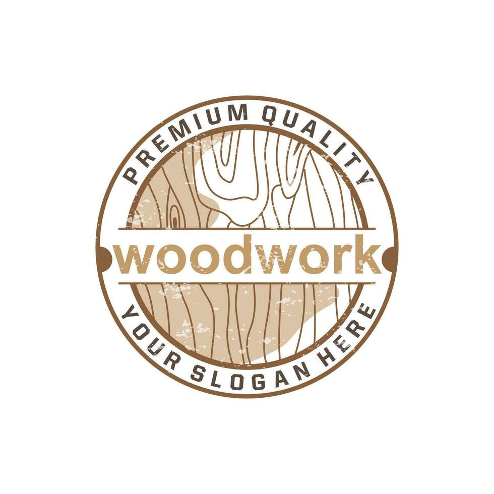 madeira logotipo, madeira grão camadas vetor, carpintaria indústria Projeto simples minimalista modelo ilustração vetor