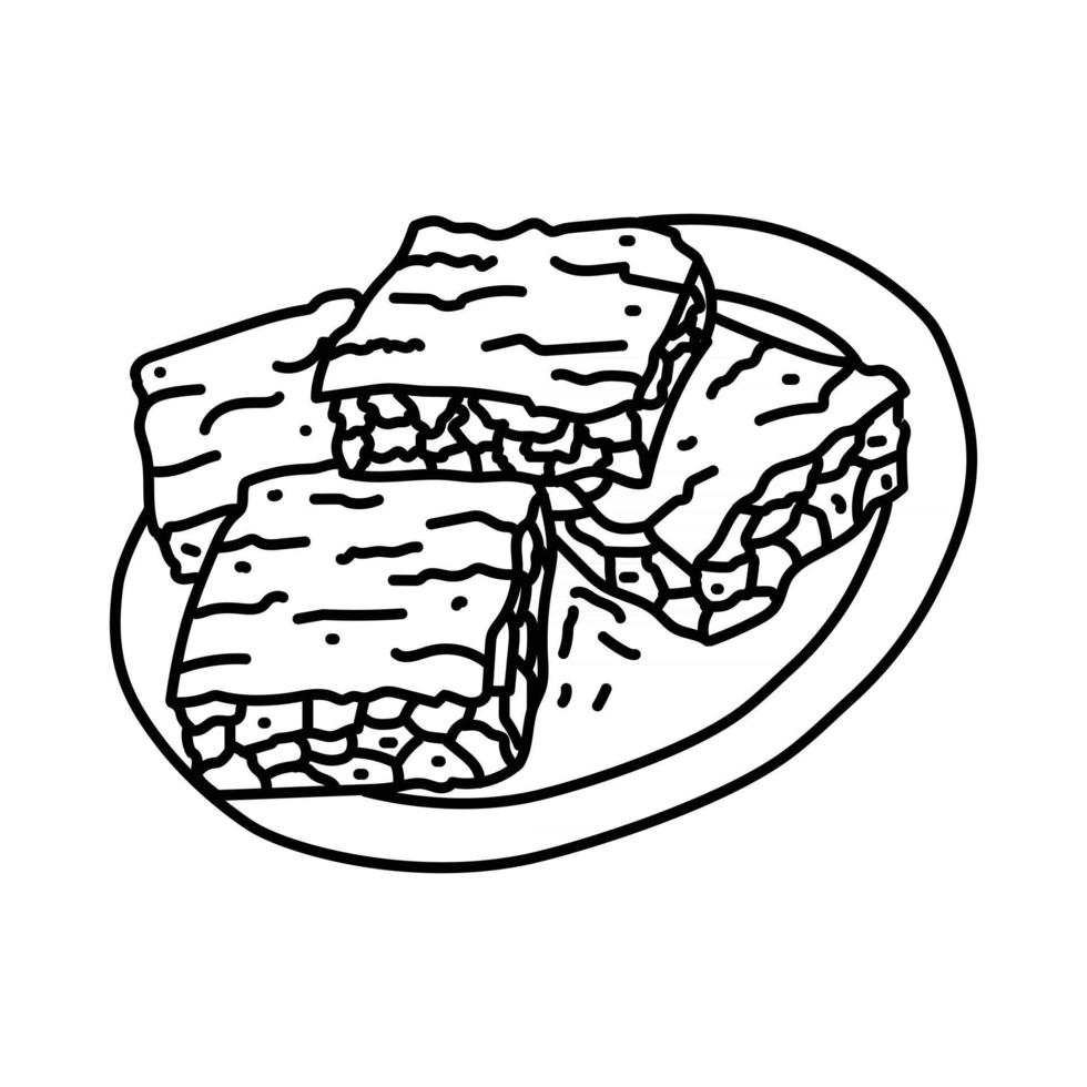 ícone de martabak. doodle desenhado à mão ou estilo de ícone de contorno vetor