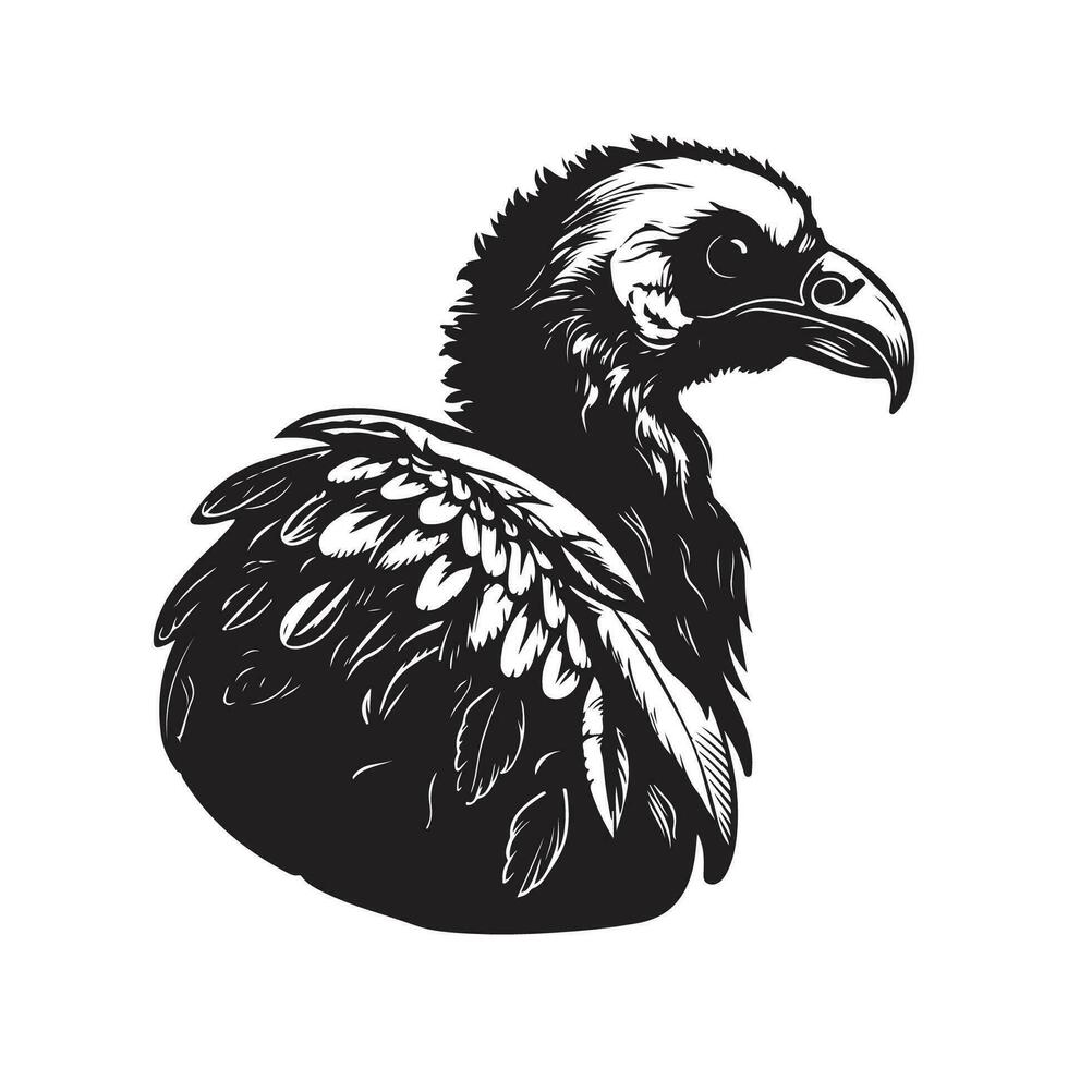 abutre, vintage logotipo linha arte conceito Preto e branco cor, mão desenhado ilustração vetor