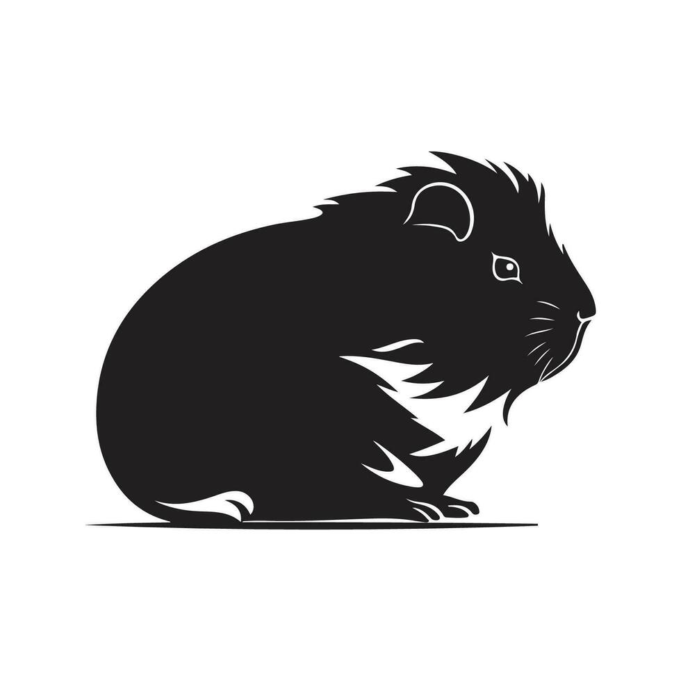 Guiné porco, vintage logotipo linha arte conceito Preto e branco cor, mão desenhado ilustração vetor