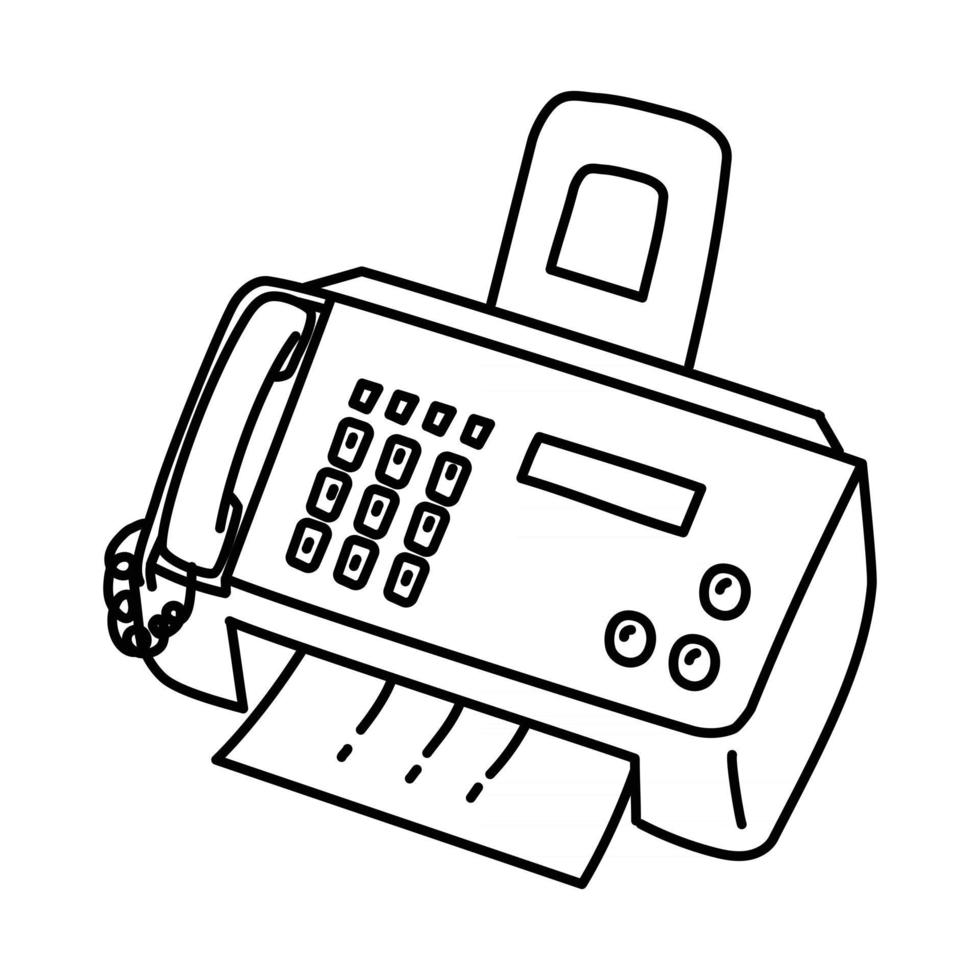ícone de faximile. doodle desenhado à mão ou estilo de ícone de contorno vetor