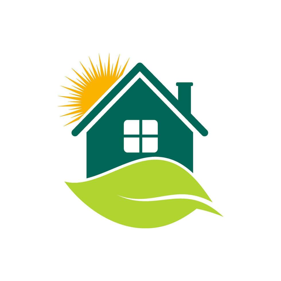 logotipo de casa ecologicamente correto vetor