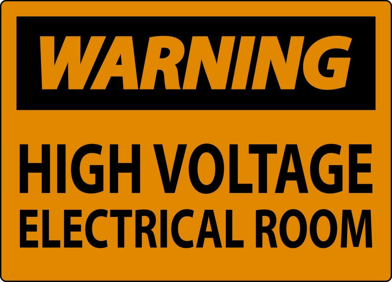 Atenção placa Alto Voltagem - elétrico quarto vetor