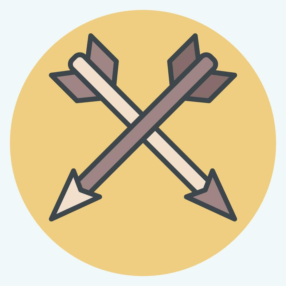 ícone seta. relacionado para americano indígena símbolo. cor companheiro estilo. simples Projeto editável. simples ilustração vetor