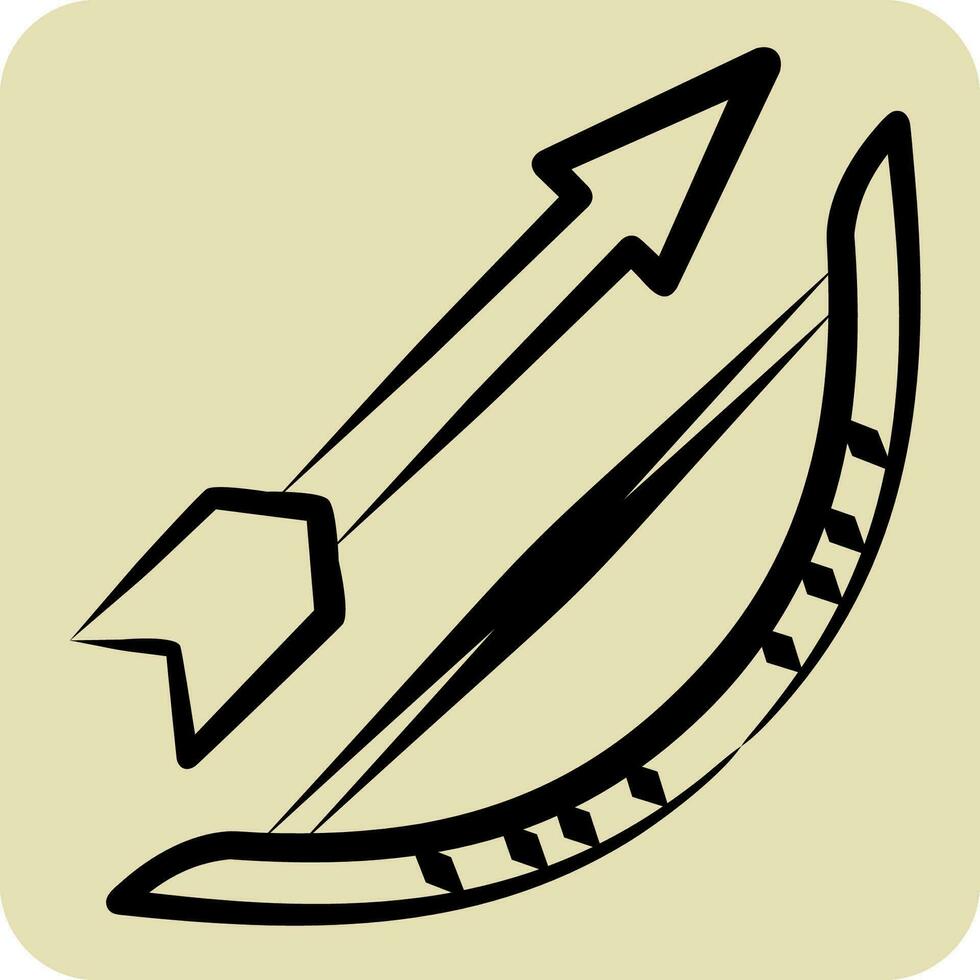 ícone arco. relacionado para americano indígena símbolo. mão desenhado estilo. simples Projeto editável. simples ilustração vetor