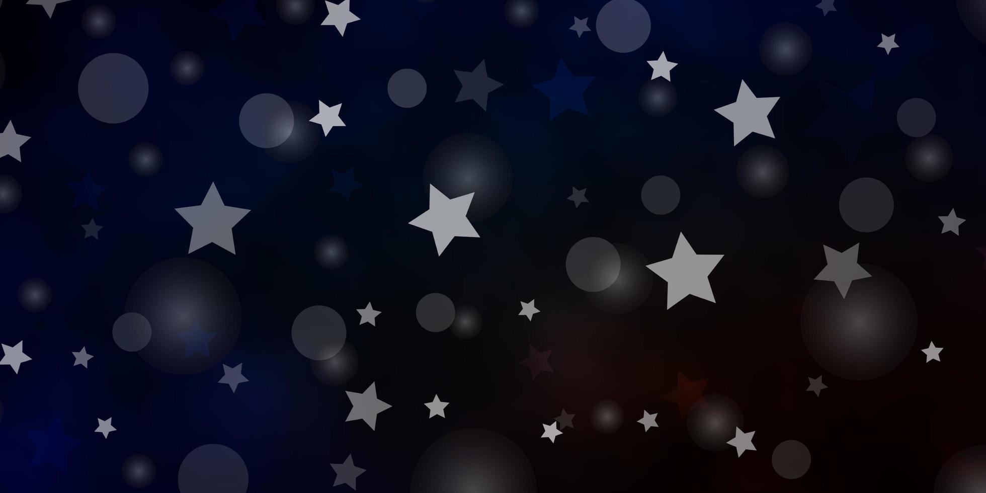 fundo vector azul escuro, amarelo com círculos, estrelas. ilustração abstrata com manchas coloridas, estrelas. padrão para tecidos da moda, papéis de parede.