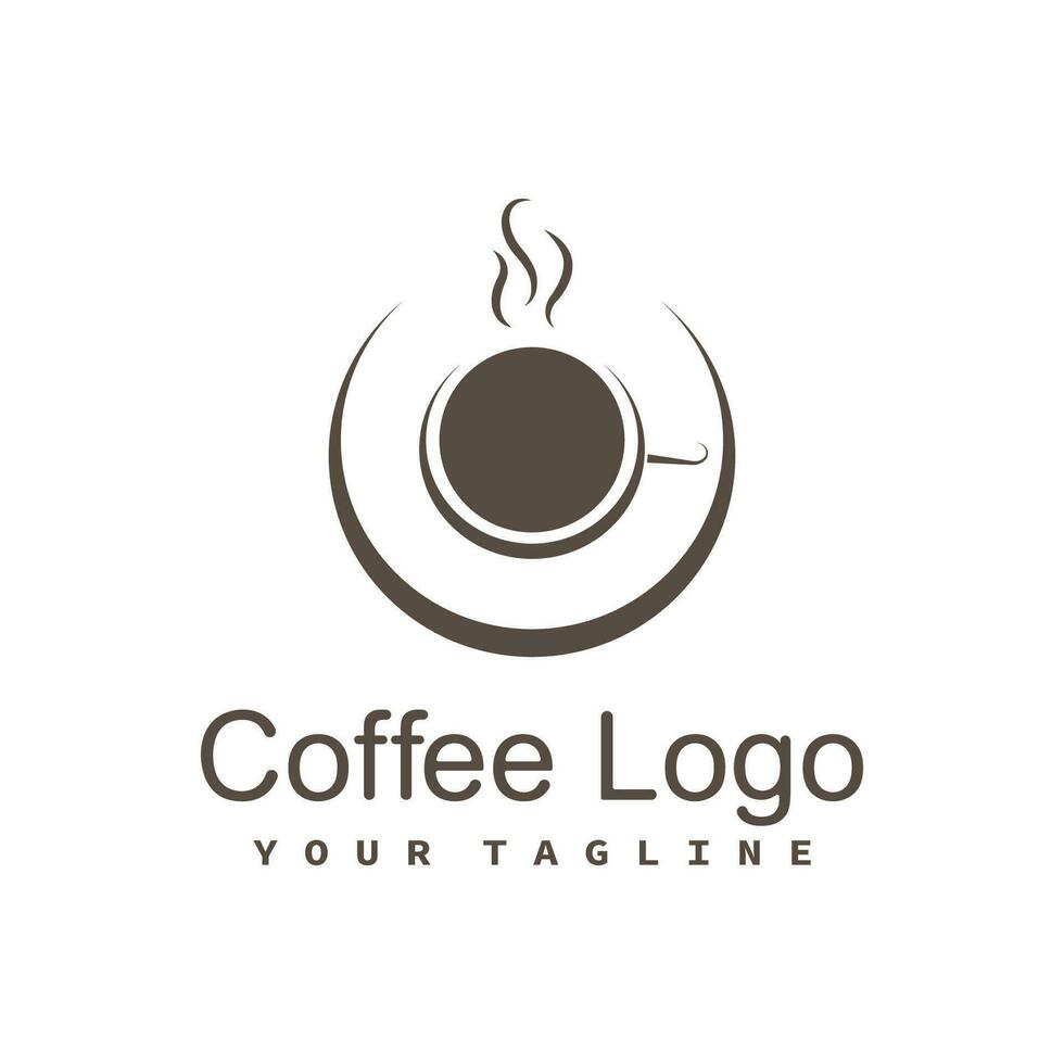 café copo vetor logotipo Projeto modelo. Projeto café fazer compras logotipo ícone