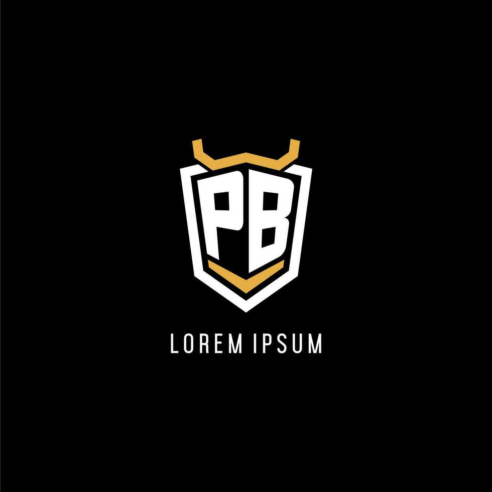 inicial pb geométrico escudo esport logotipo monograma Projeto estilo vetor