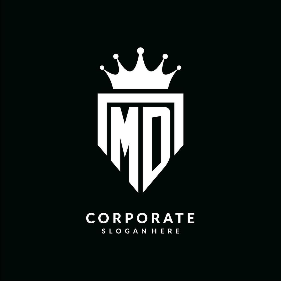 carta md logotipo monograma emblema estilo com coroa forma Projeto modelo vetor