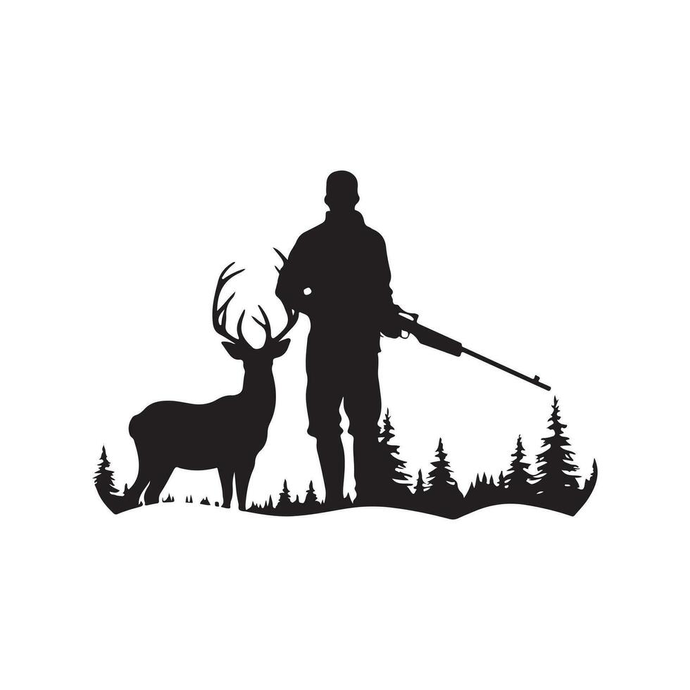 caçador silhueta logotipo vetor