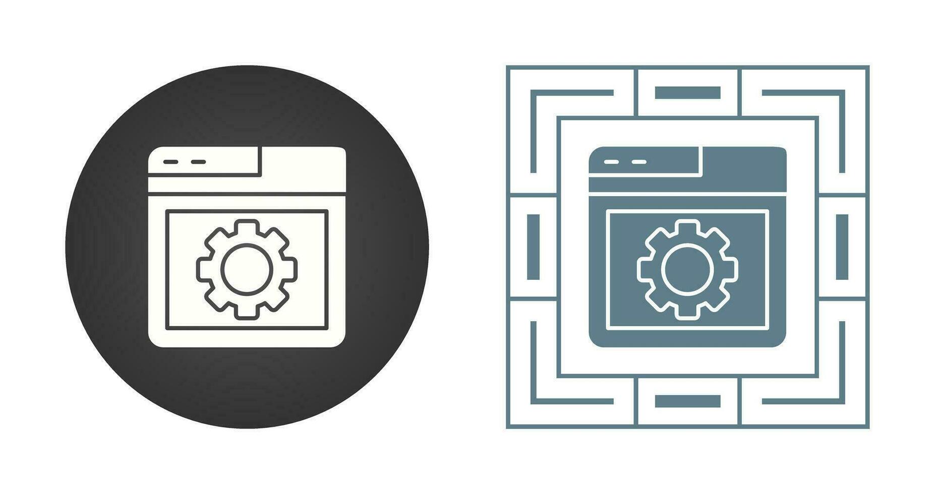 ícone de vetor de configuração do navegador