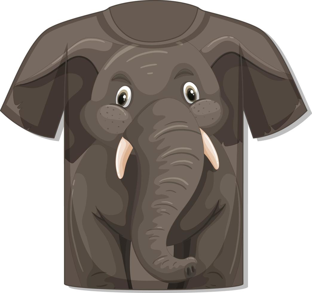 frente da camiseta com modelo de elefante vetor