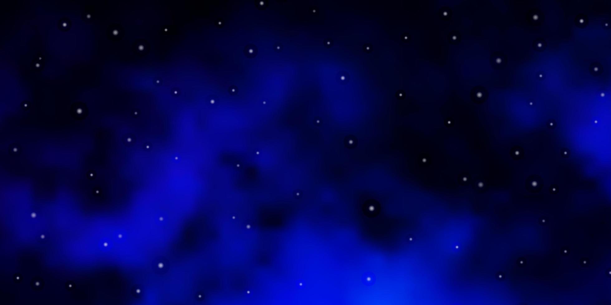 fundo vector azul escuro com estrelas pequenas e grandes. desfocar design decorativo em estilo simples com estrelas. melhor design para seu anúncio, pôster, banner.