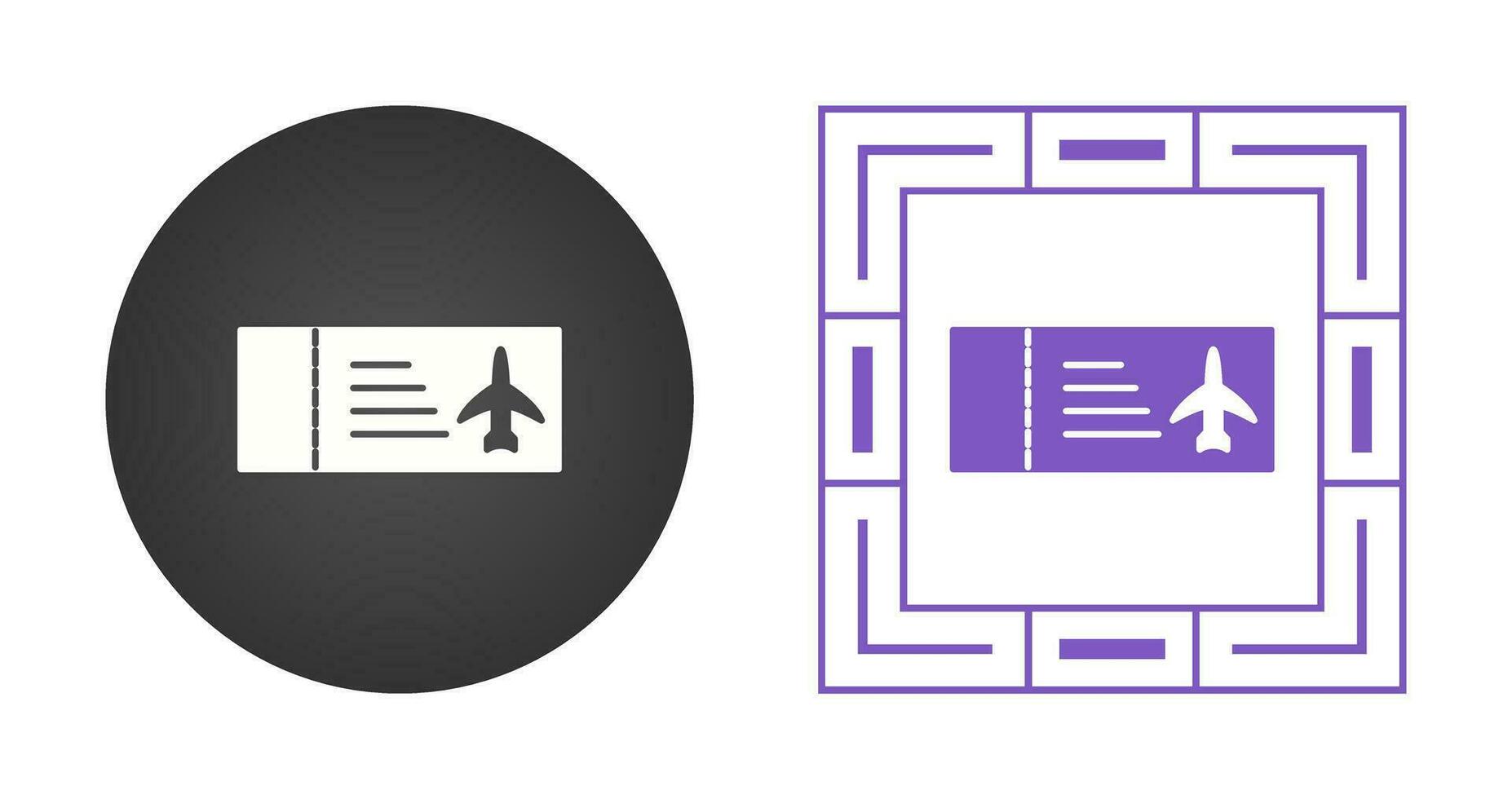 ícone de vetor de bilhetes de avião