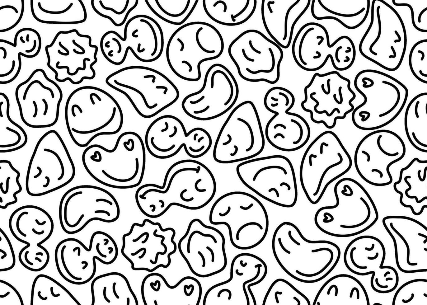 fofa emoji desenhos desatado padronizar. emoticon fundo. vetor