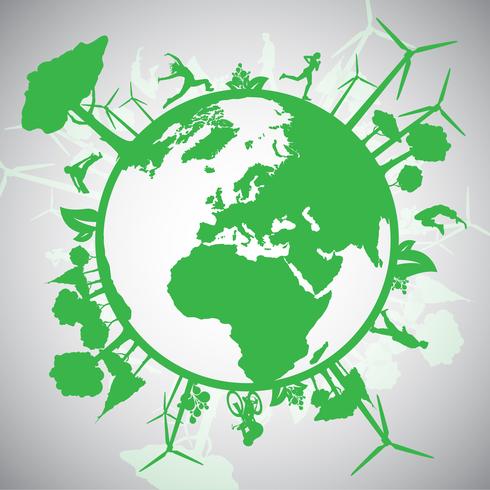Mundo ecológico verde vetor