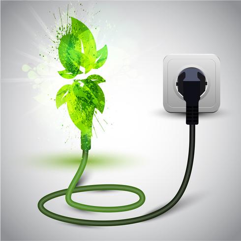 Plugged in Planta ou folhas vetor