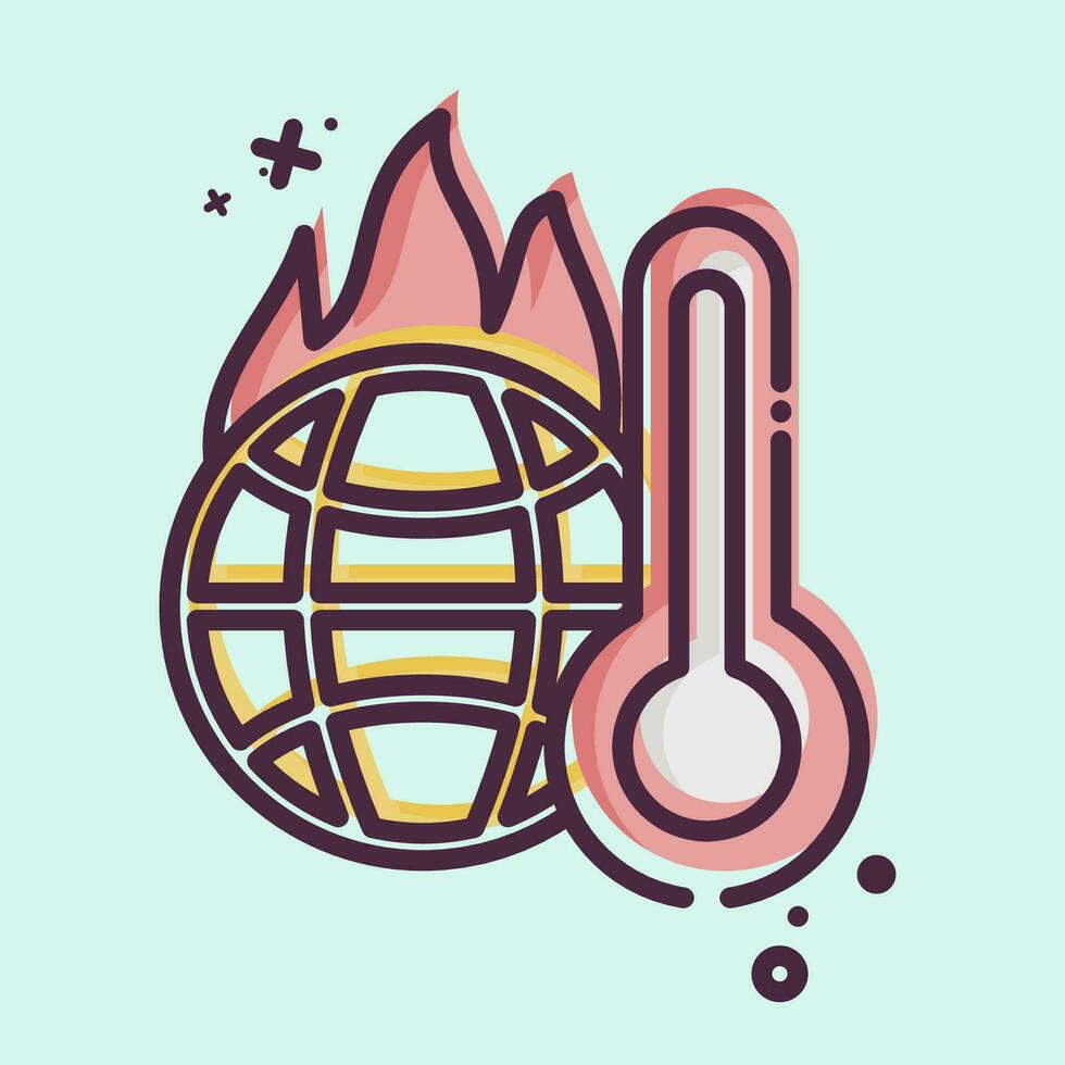 ícone aumentando temperatura. relacionado para clima mudança símbolo. mbe estilo. simples Projeto editável. simples ilustração vetor