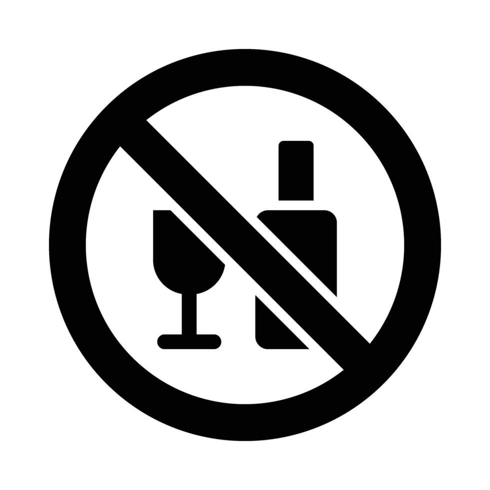 não álcool vetor glifo ícone para pessoal e comercial usar.