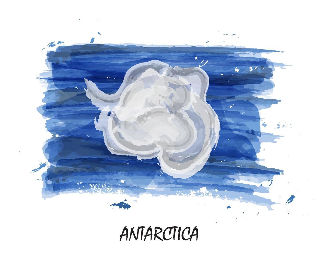 Bandeira de aquarela pintura realista da Antártica. vetor. vetor