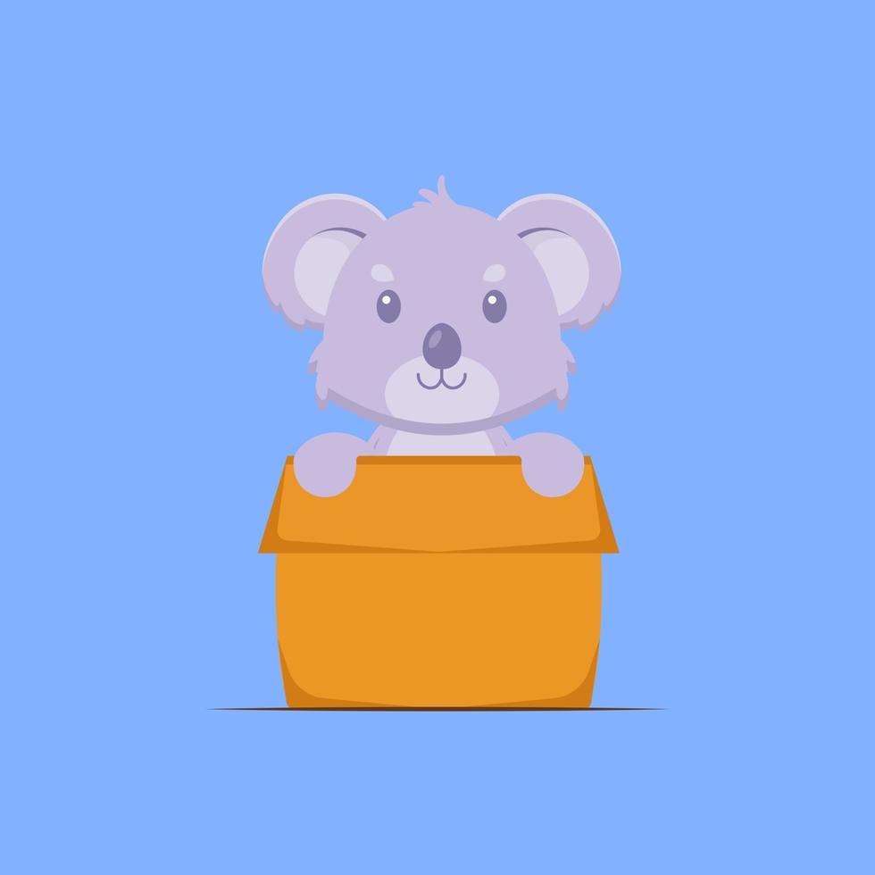 desenho animado bonito da caixa de jogo de coala vetor
