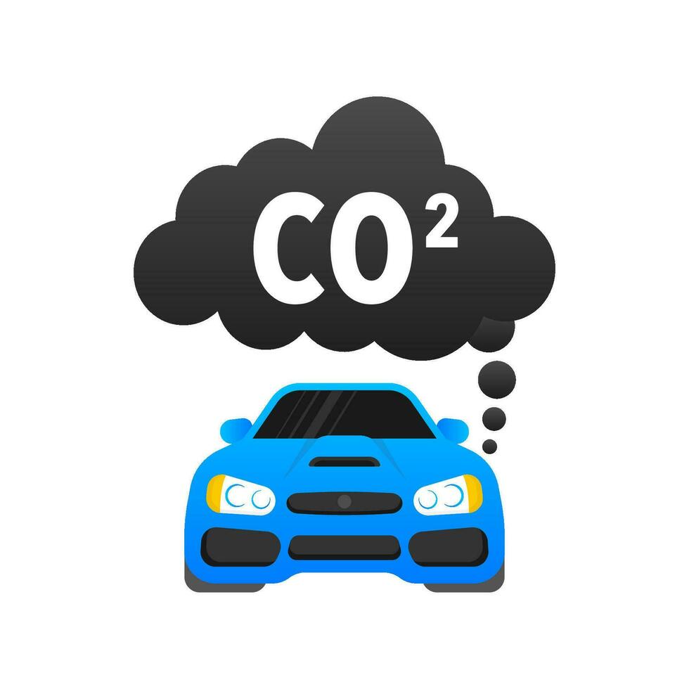 co2 emissões ícone. carbono dióxido. carro co2 nuvem. vetor