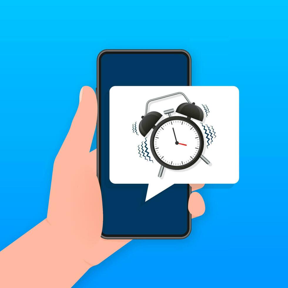 alarme Smartphone, ótimo Projeto para qualquer propósitos. plano brincar. venda poster. lembrete Projeto brincar vetor