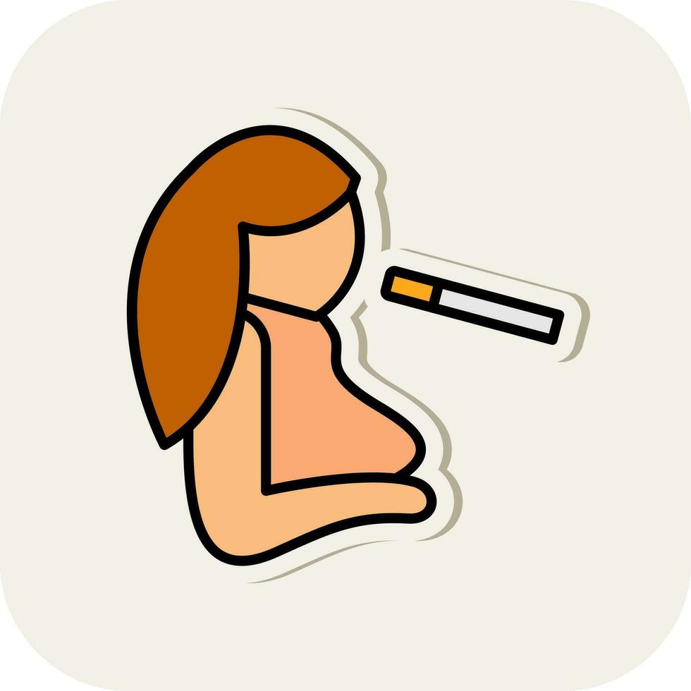 menina fumar vetor ícone Projeto