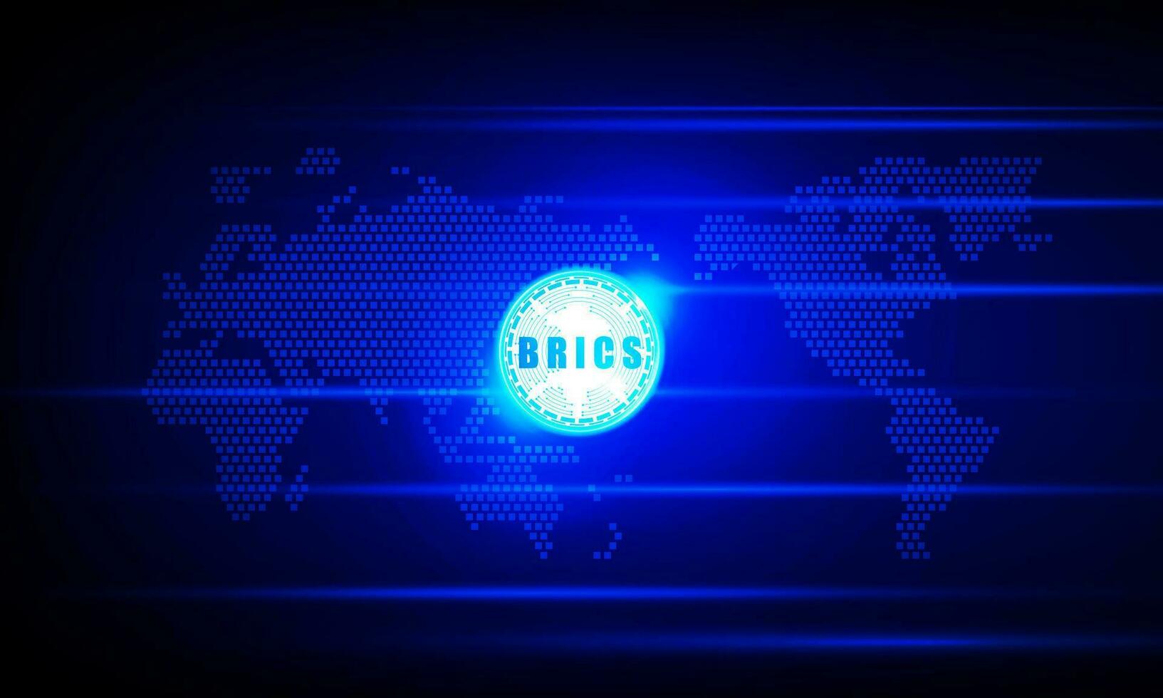 gráfico brics moeda criptomoeda tecnologia e mundo mapa dentro estoque mercado em azul cor fundo conceito inovação fundo, vetor Projeto