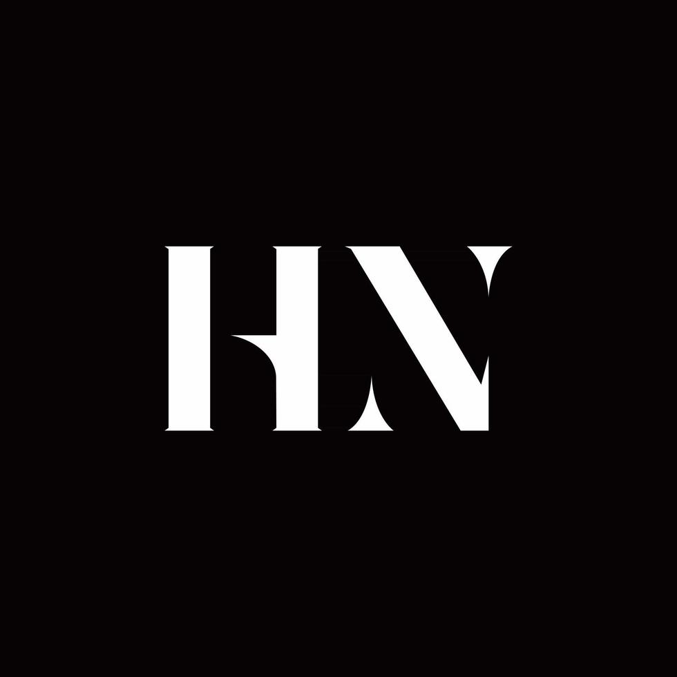 modelo de design de logotipo inicial da letra do logotipo hn vetor